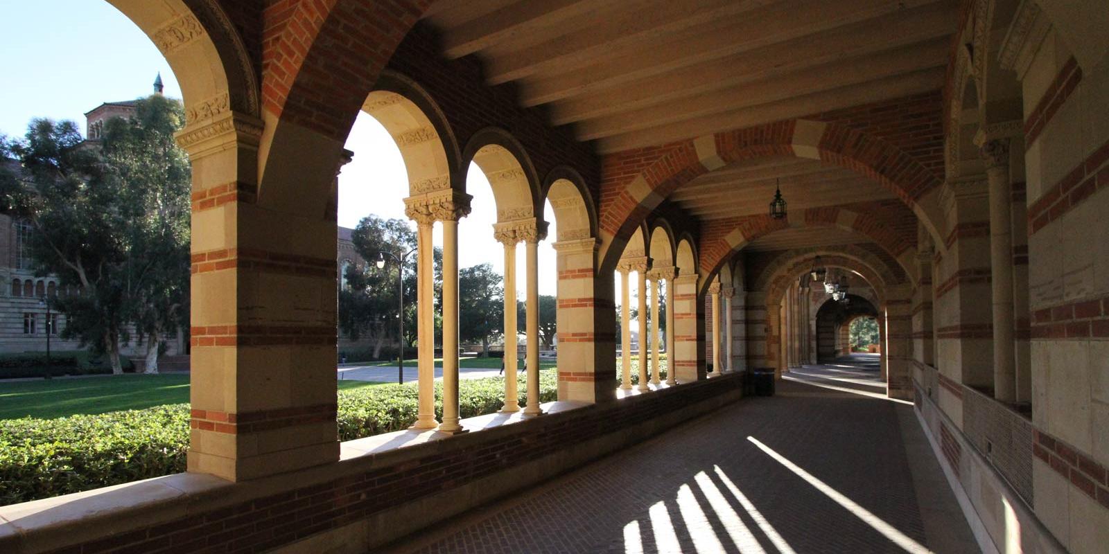 Royce hall corridor at University of California, Los Angeles.